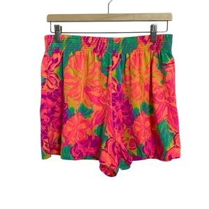 Vintage OP Fluorescent Floral Board Shorts Swim Bottoms Womens 9 Fits Like L USA